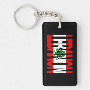 Libanesisk flaggalogotyp Keychain Nyckelring
