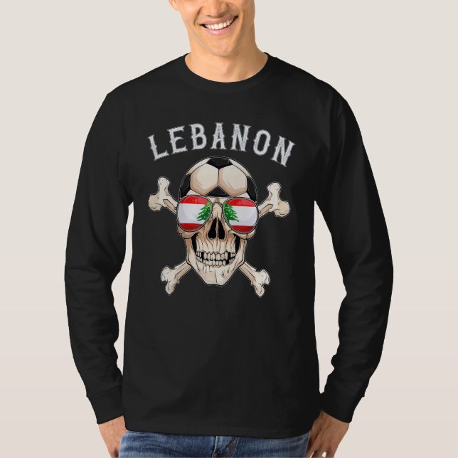 Libanesisk Fläkt, libanesisk fotbollshuvudstad Pir T Shirt (Framsida)