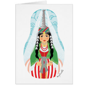 Libanesisk hög headdress Matryoshka Card OBS Kort