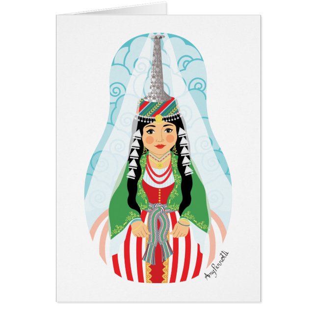 Libanesisk hög headdress Matryoshka Card OBS Kort (Framsidan)