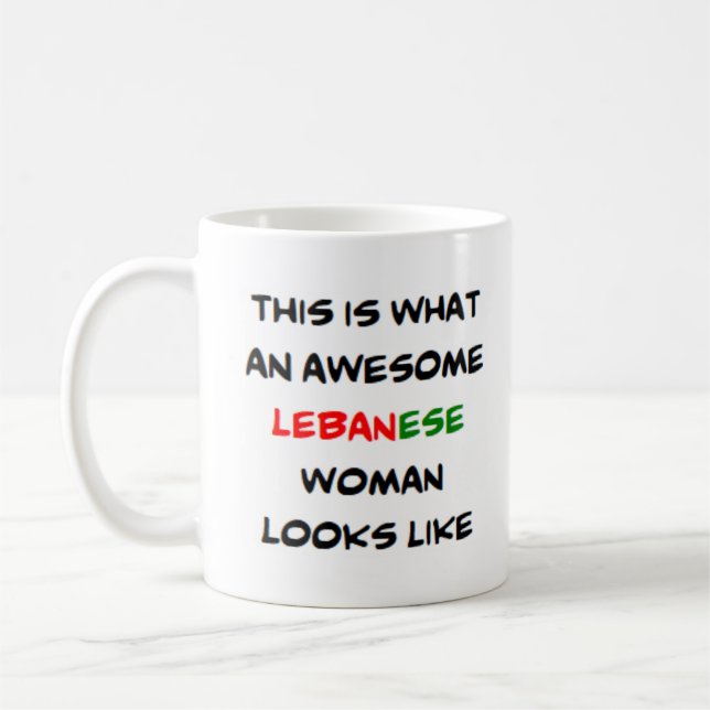 libanesisk kvinna, fantastisk kaffemugg (Vänster)
