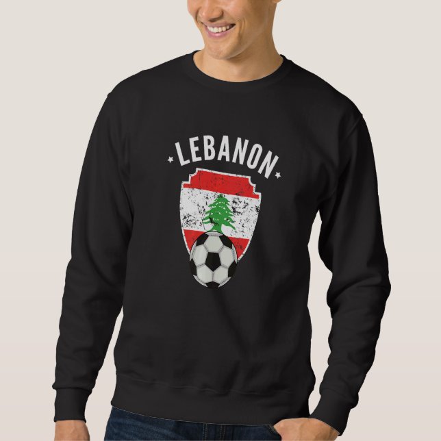 Libanesisk prid över Libanons fotboll i Libanon Lång Ärmad Tröja (Framsida)