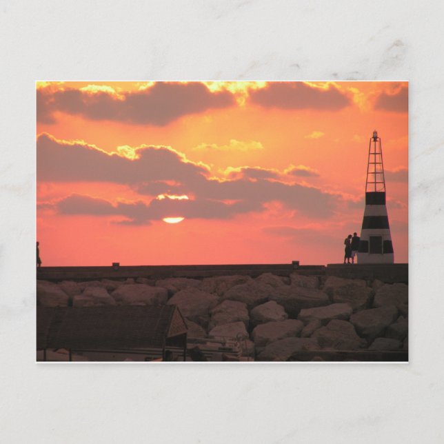 Libanesisk solnedgång vykort (Framsida)