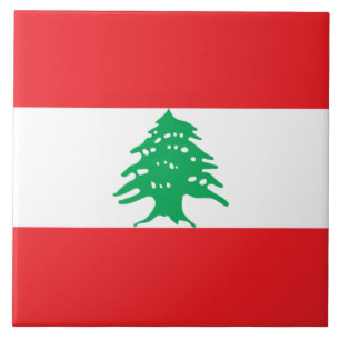 Libanesiska Flagga (Libanon Flagga) Kakelplatta