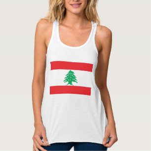Libanesiska Flagga (Libanon Flagga) Linne Med Racerback
