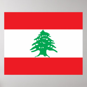 Libanesiska Flagga (Libanon Flagga) Poster