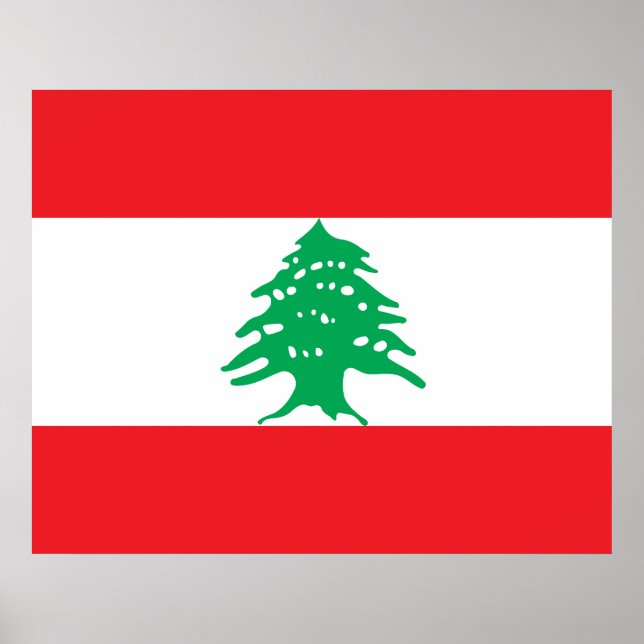 Libanesiska Flagga (Libanon Flagga) Poster (Framsidan)