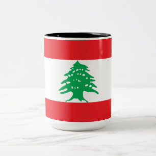 Libanesiska Flagga (Libanon Flagga) Två-Tonad Mugg