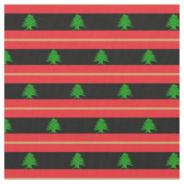 Libanesiska Flagga & Libanon mode Fabric/Reversed Tyg (Närbild)