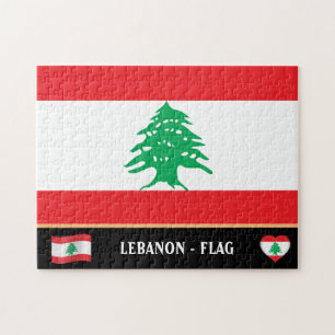 Libanesiska Flagga och libanesiska land / Libanon Pussel