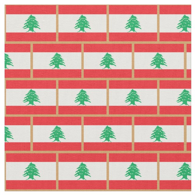 Libanesiska Flagga och Libanon mode Fabric/Sport Tyg (Närbild)