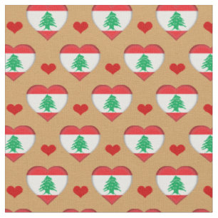Libanesiska Flagga & Red Heart mode Fabric/Libanon Tyg