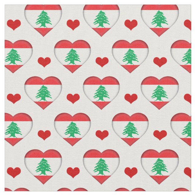 Libanesiska Flagga & Red Heart mode Fabric/Libanon Tyg (Närbild)