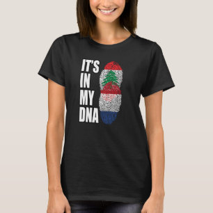 Libanesiska och nederländska Mix DNA Heritage Flag T Shirt