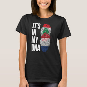 Libanesiska och nederländska Mix DNA Heritage Flag T Shirt