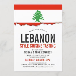 Libanesiskt Cuisine | Party Flagga Vita Inbjudan