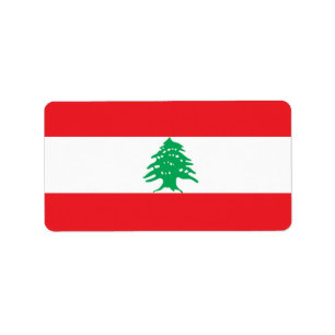 Libanon flagga adressetikett