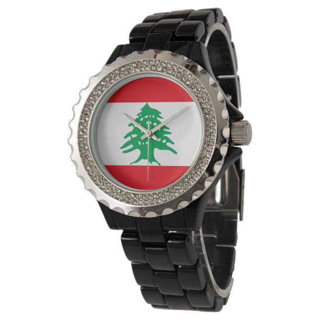 Libanon flagga armbandsur (Vinklad)