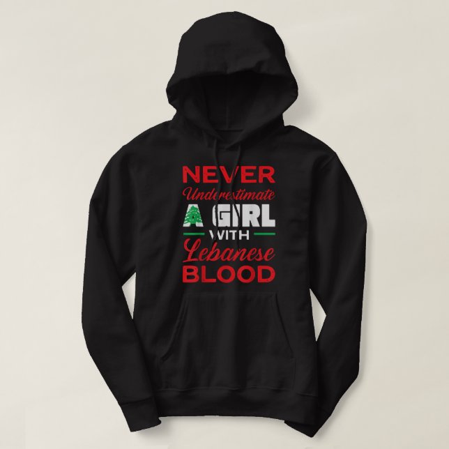 Libanon Flagga Beirut Lobnan Älskare Libanese Girl Hoodie (Design framsida)