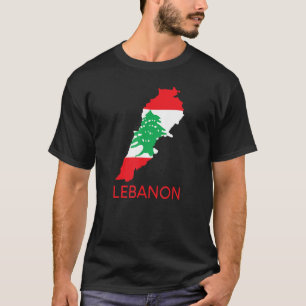 Libanon Flagga Cedar Träd Beirut Libanesiska Arabi T Shirt