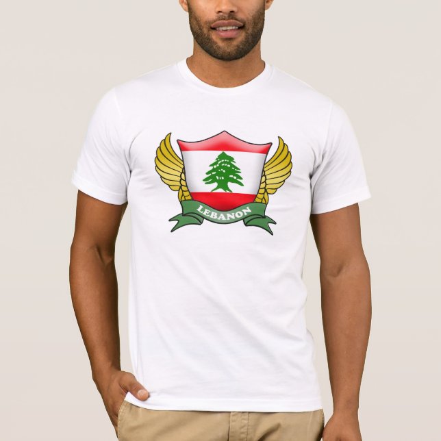 Libanon Flagga Emblem Tee (Framsida)
