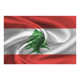 Libanon Flagga Fototryck