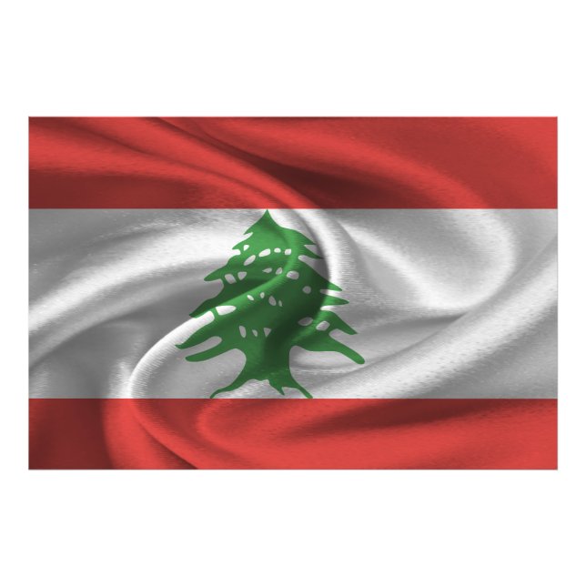 Libanon Flagga Fototryck (Framsidan)