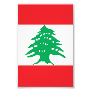 Libanon flagga fototryck