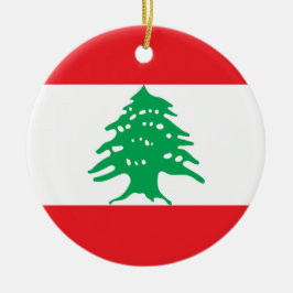 Libanon flagga julgransprydnad keramik