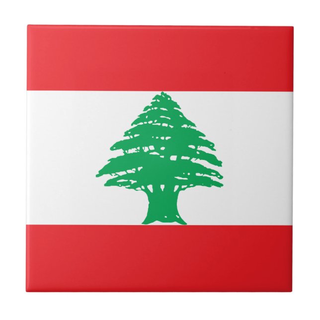 Libanon Flagga Kakelplatta (Framsidan)