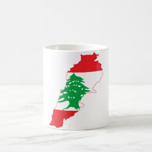 Libanon Flagga Karta Kaffemugg