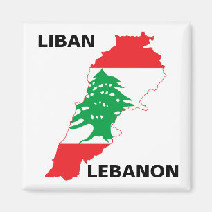 Libanon Flagga Karta Magnet