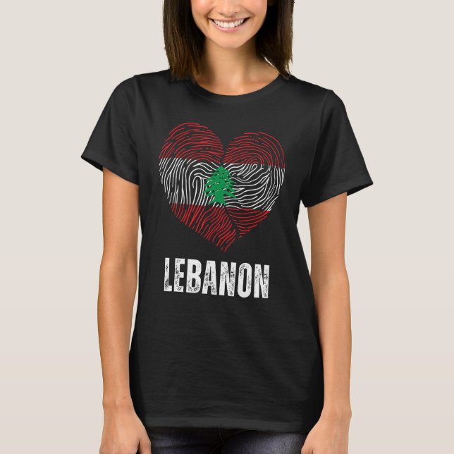 Libanon Flagga Libanesiskt Flagga Libanon DNA Liba T Shirt (Framsida)