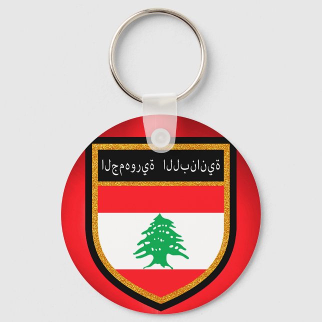 Libanon Flagga Nyckelring (Framsida)