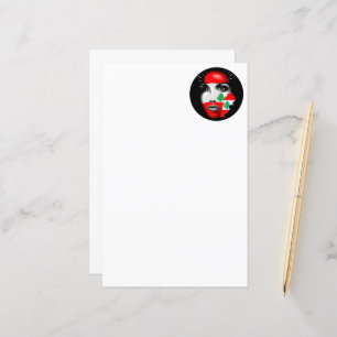 Libanon Flagga och Karta om flickans ansikte