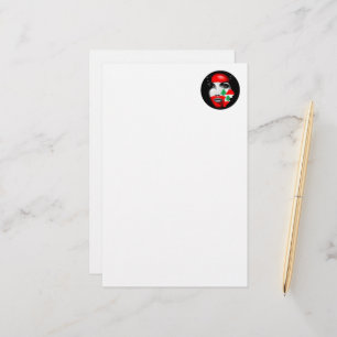 Libanon Flagga och Karta om flickans ansikte Brevpapper