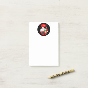 Libanon Flagga och Karta om flickans ansikte Post-it Block