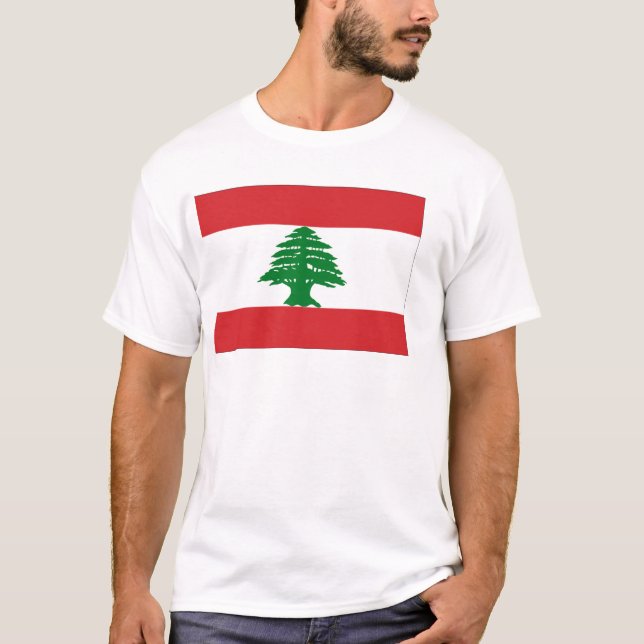 Libanon flagga t-shirt (Framsida)
