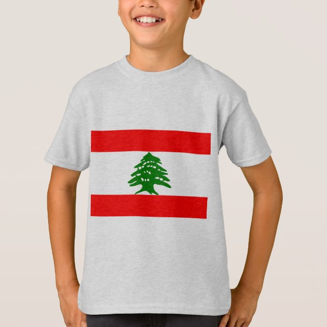 Libanon flagga t-shirt (Framsida)