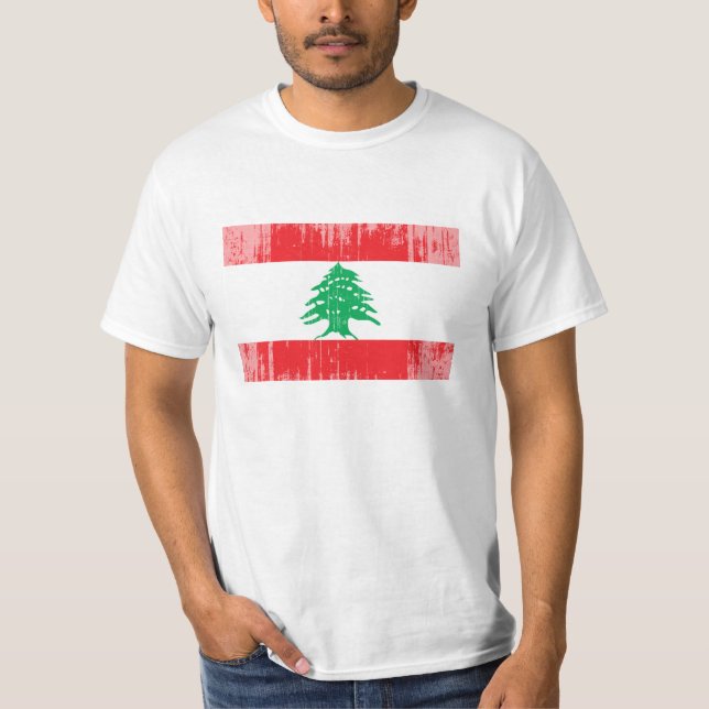 Libanon flagga t-shirt (Framsida)