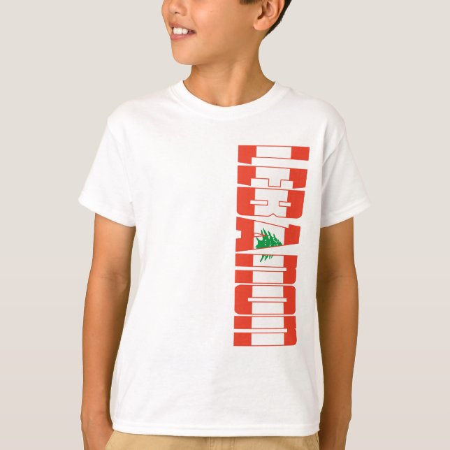 Libanon flagga t-shirt (Framsida)