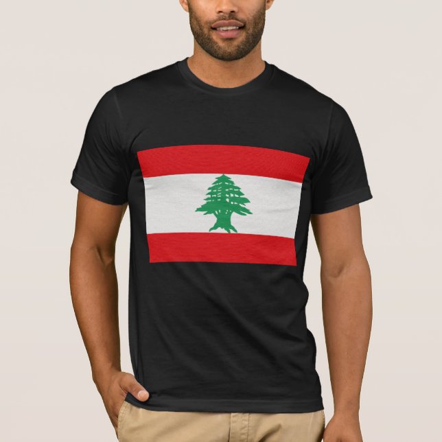 Libanon flagga tee shirt (Framsida)