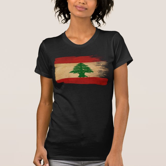 Libanon flagga tee shirt (Framsida)