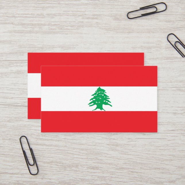 Libanon flagga visitkort (Fram/Back In Situ)