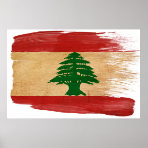 Libanon flaggaaffischer poster