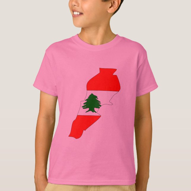 Libanon flaggakarta tee shirt (Framsida)