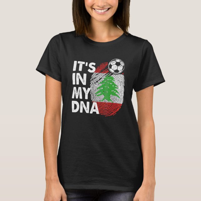 Libanon i mitt DNA-libanesiska Flagga Libanon T Shirt (Framsida)