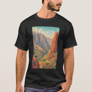 Libanon Illustration Resa Konst Vintage T Shirt