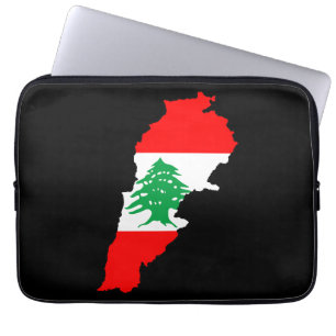 Libanon Karta med Flagga Laptop Fodral