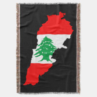 Libanon Karta med Flagga Stone Magnet
